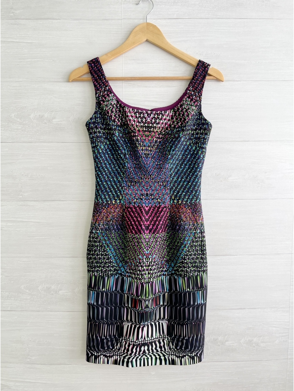 Muse Womens Size 0 Multicolor Abstract Geometric Print Sleeveless Sheath Dress - Picture 1 of 7
